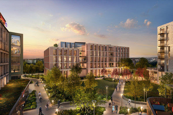 CGI of new Huyton Village development and council HQ building
