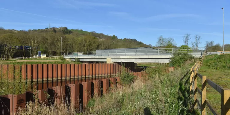 Road bridge over river