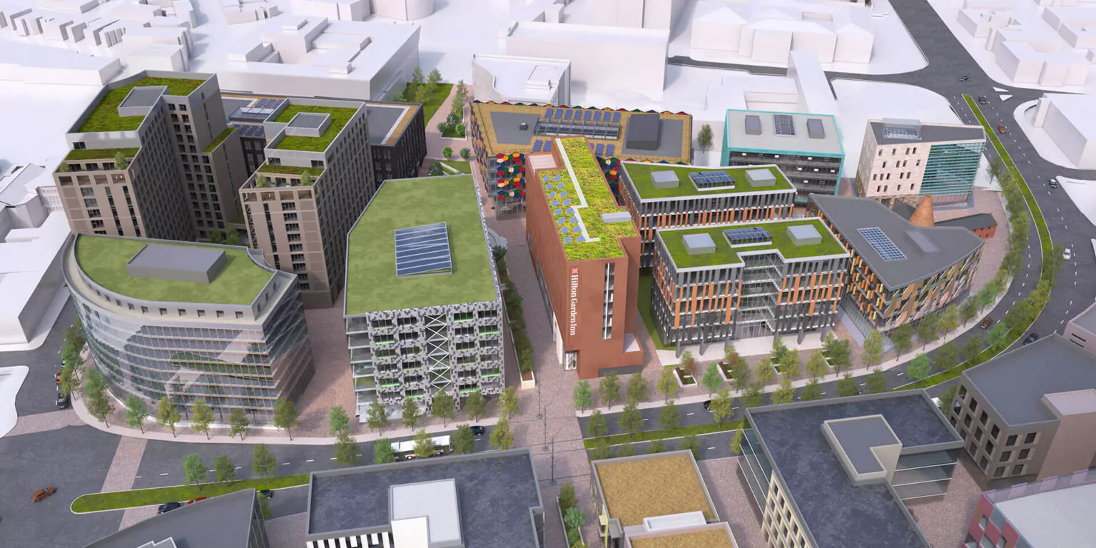 Aerial CGI of Smithfield masterplan