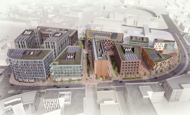 Aerial CGI of Smithfield, Stoke-on-Trent masterplan